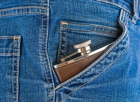 Flask in his pocket Stock Photos