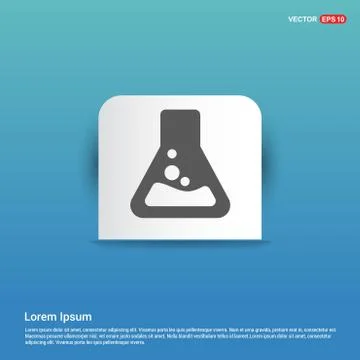 Flask icon - Blue Sticker button Stock Illustration