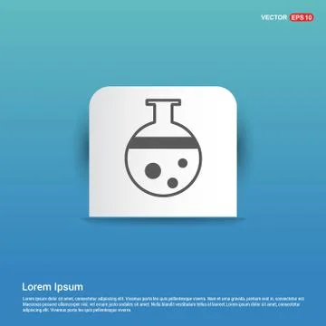 Flask icon - Blue Sticker button Illustrazione stock