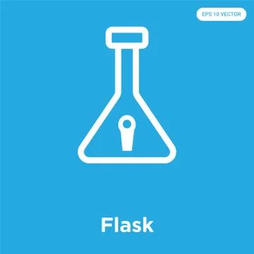 Flask icon isolated on blue background Free Stock Illustration