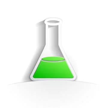 Flask icon paper Stock Illustration