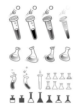 Flask icon set Stock Illustration