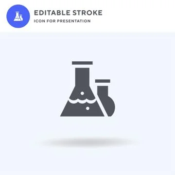 Flask icon vector, filled flat sign, solid pictogram isolated on white, logo 스톡 일러스트