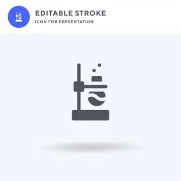 Flask icon vector, filled flat sign, solid pictogram isolated on white, logo Illustrazione stock