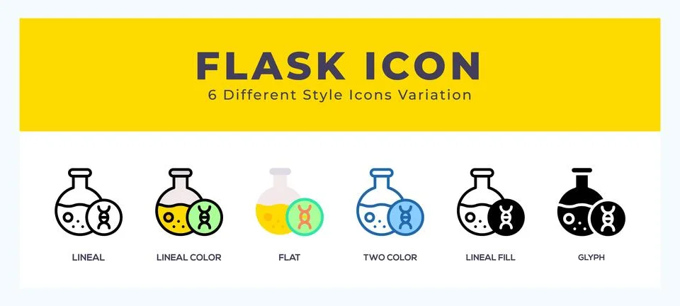 Flask icons set. Different style of icons simple vector illustration. Stock Illustration