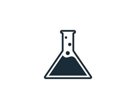 Flask Laboratory Glass Icon Vector Logo Template Illustration Design Stock Illustration