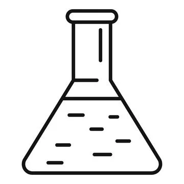 Flask laboratory icon outline vector. Gmo food 스톡 일러스트