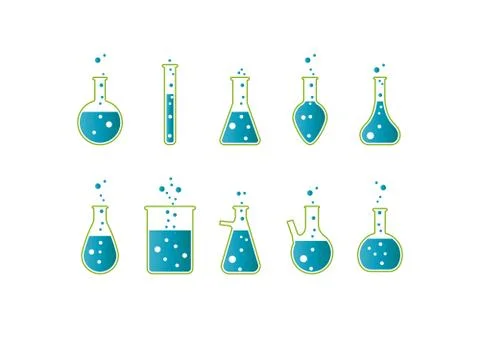 Flask, laboratory icon. Vector illustration, flat design. Stock Illustration