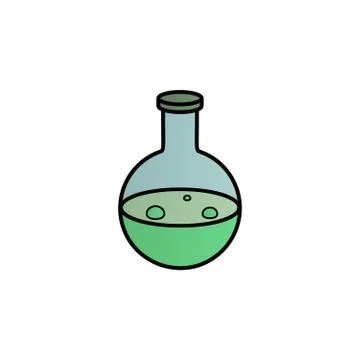 Flask with liquid color gradient vector icon Stock Illustration