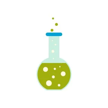Flask with liquid flat icon Stock Illustration