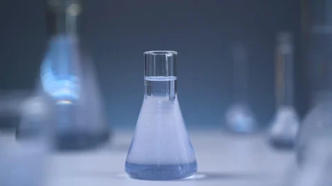 Flask with liquid Stock Footage 104369566