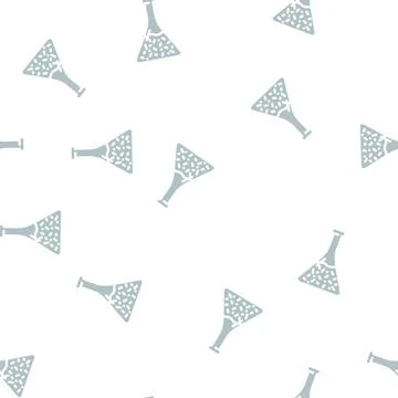 Flask with liquid glyph vector seamless pattern Illustrazione stock