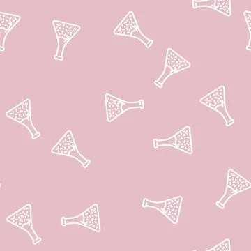 Flask with liquid line vector seamless pattern イラスト素材