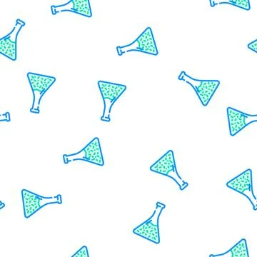 Flask with liquid vector seamless pattern 스톡 일러스트