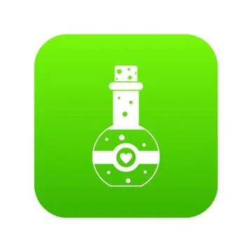 Flask of love elixir icon digital green Stock Illustration