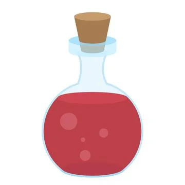 Flask with magic liquid cartoon Stock Illustration