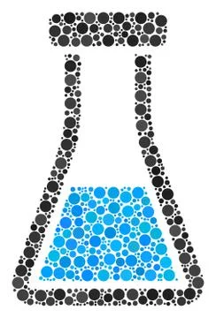 Flask Mosaic of Filled Circles Illustrazione stock