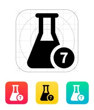 Flask with number icon. Vector illustration. Stockillustratie