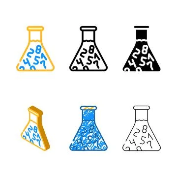 Flask pack with numbers color icon vector Stock Illustration