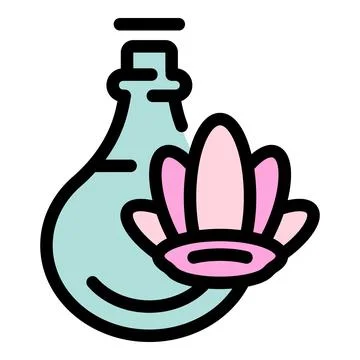 Flask perfume spa icon vector flat Illustration