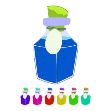 Flask potion bottle vector cartoon graphic Stockillustratie
