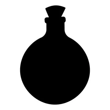 Flask potion perfume jar black icon element Illustration
