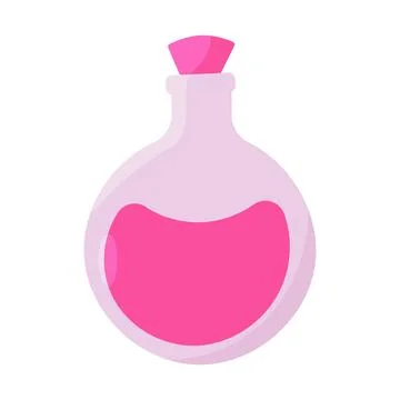 Flask potion perfume jar colored icon element Illustration