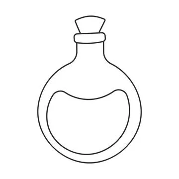 Flask potion perfume jar line icon element Stock Illustration