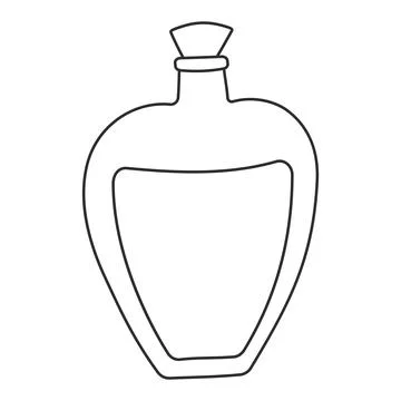 Flask potion perfume jar line icon element Illustration