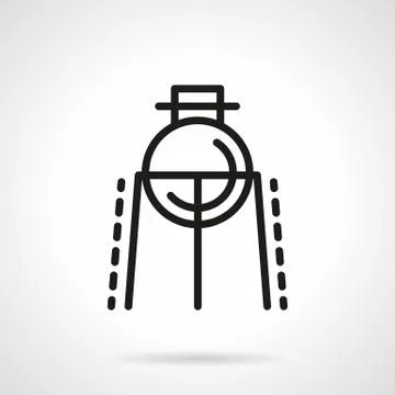 Flask on rack simple line vector icon Stock Illustration