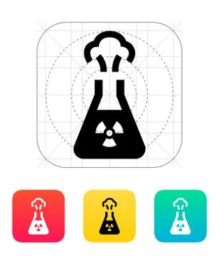 Flask with radiation icon. Vector illustration. Stock Illustration