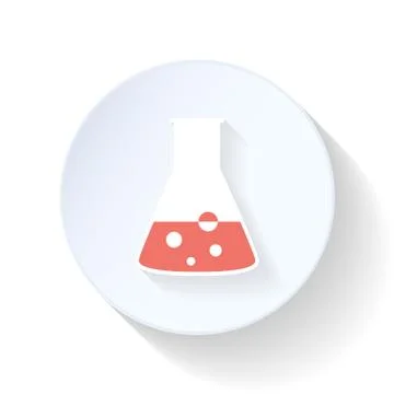 Flask with reagent flat icon Stock Illustration