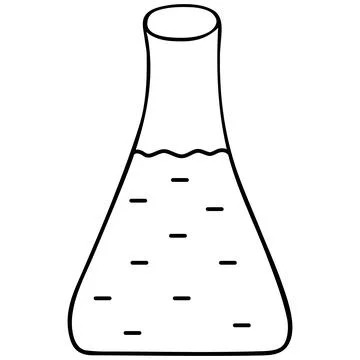 Flask with reagent. Sketch. Vector illustration. Stock Illustration