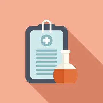 Flask result test icon flat vector. Medical lab イラスト素材