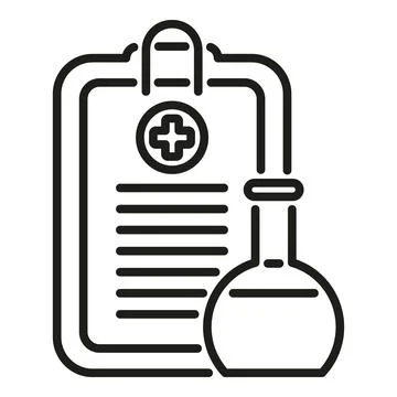 Flask result test icon outline vector. Medical lab Stock Illustration