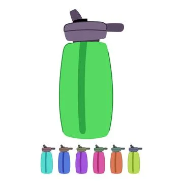 Flask reusable water bottle vector cartoon graphic Illustrazione stock
