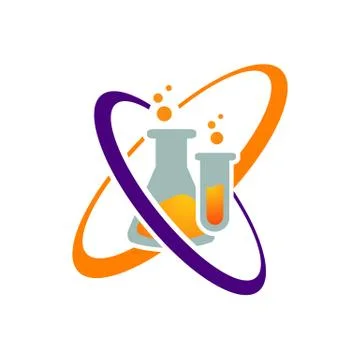 Flask sign Lab logo science chemical research template vector design Stock Illustration