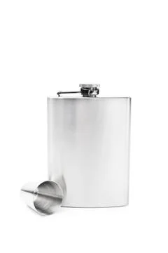 Flask with a small glass Stock Photos