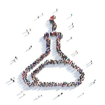 Flask test people 3D rendering Stockillustratie