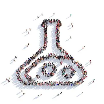 Flask test people 3D rendering Stockillustratie