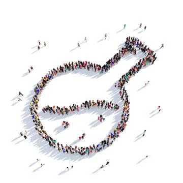 Flask test people 3D rendering Stock Illustration