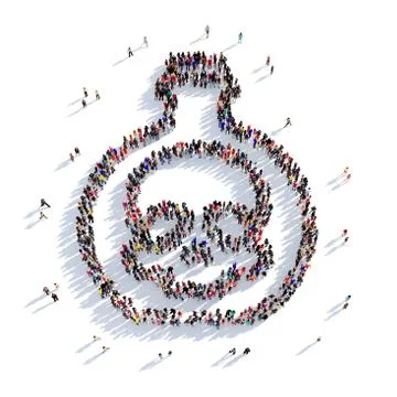 Flask test people 3D rendering イラスト素材