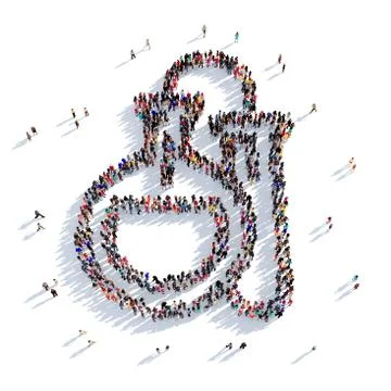 Flask test people 3D rendering Stockillustratie