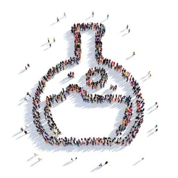 Flask test people 3D rendering Stockillustratie