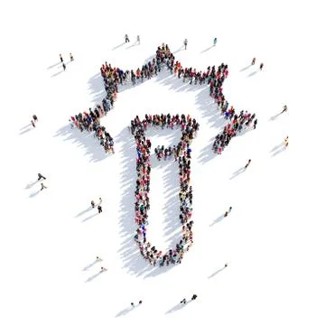 Flask test people 3D rendering イラスト素材