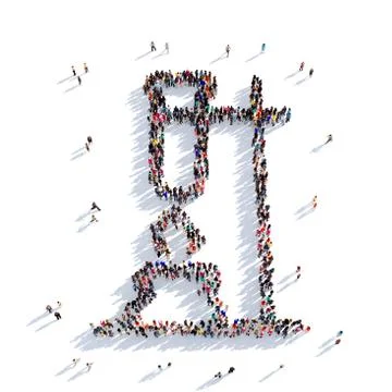 Flask test people 3D rendering Stock Illustration