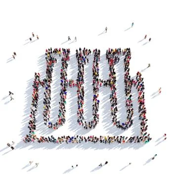 Flask test people 3D rendering Stockillustratie