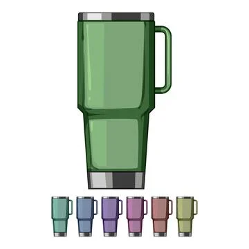Flask thermos cup cartoon vector graphic Stock Illustration