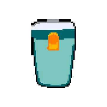Flask thermos pixel art vector illustration Stock Illustration