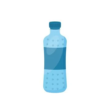 Flask with water in a flat style for camping, hiking or travel. Drink bottle Stock Illustration